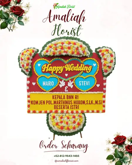 Papan Bunga Pernikahan Guwokajen